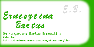ernesztina bartus business card
